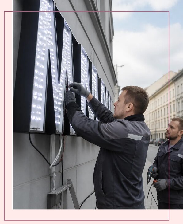 Изготовление и монтаж светодиодных LED вывесок в Калуге