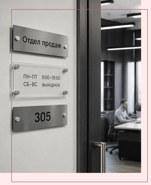Офисные таблички на дверь в Калуге по цене от 4956 р. | Аванза-Клг